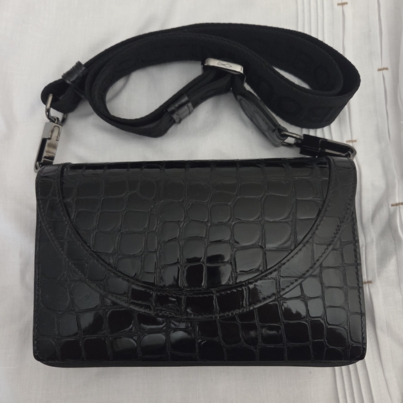 Christian Louboutin Black Croc-Embossed Women's Bag - Picture 14 of 16